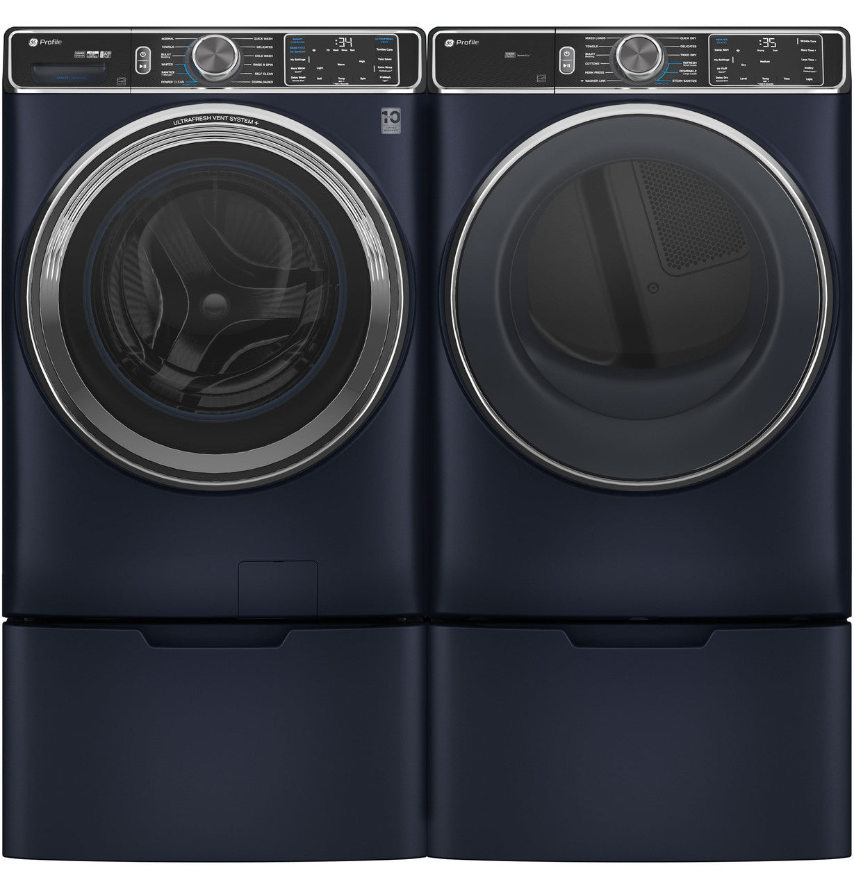 GE - PFW870SPVRS - 28 Inch Smart Front Load Washer with 5.3 cu ft Capacity, Ultra Fresh Vent System+ With Odor Block™, Microban® Antimicrobial Technology, Smart Dispense™ Technology, SmartHQ™ and Dynamic Balancing Technology and Energy Star Certified