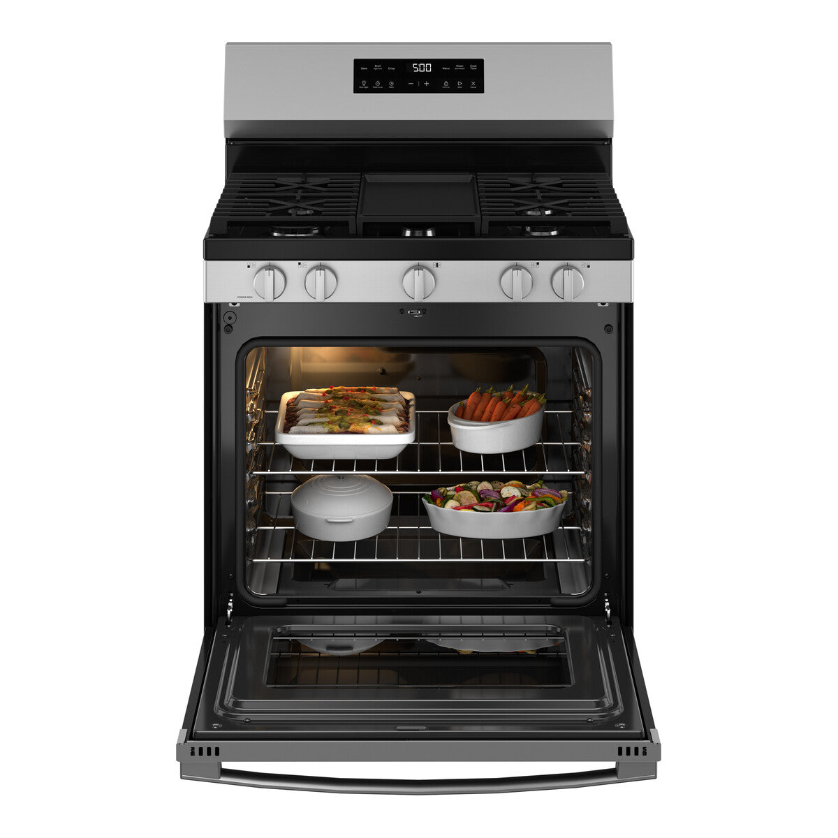 GE GGF500PVSS 30" 5.3 cu. ft. Free-Standing Gas Range with Crisp Mode, Stainless Steel