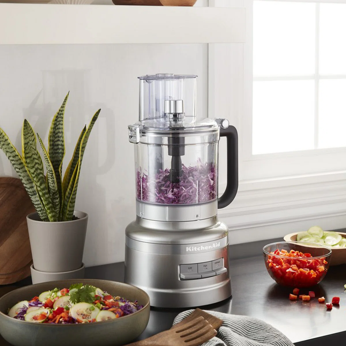 KitchenAid 13 Cup Food Processor with Work Bowl, Contour Silver