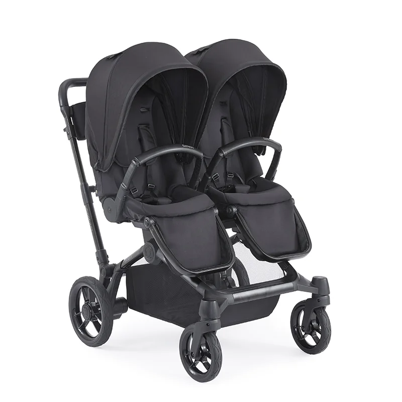 Contours Element Side-by-Side Convertible Toddler and Baby Stroller Single-to-Double, Reversible Seating Options, Infant Seat Compatible, UPF 50 Sun Canopy, Stealth Black