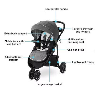 Graco Modes 3 Lite Platinum Travel System With Snugride Snugfit LX, Gray