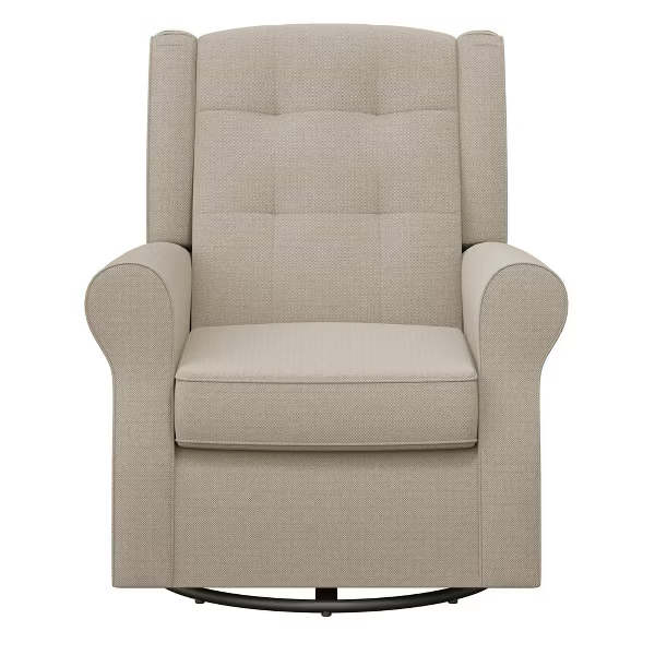 Baby Relax Eden Nursery Tufted Wingback Gliding Chair, Cream