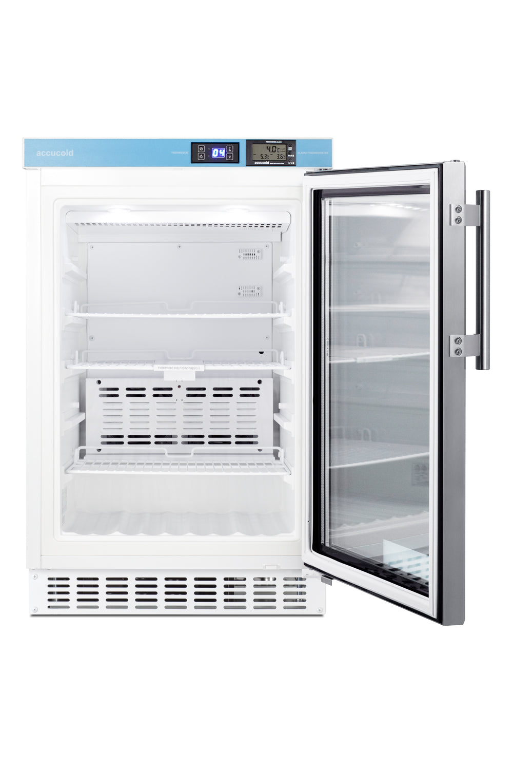 Summit ACR46GL 20" 2.65 cu. ft. Built-In Pharmacy All-Refrigerator, ADA Compliant, Glass/Stainless Steel
