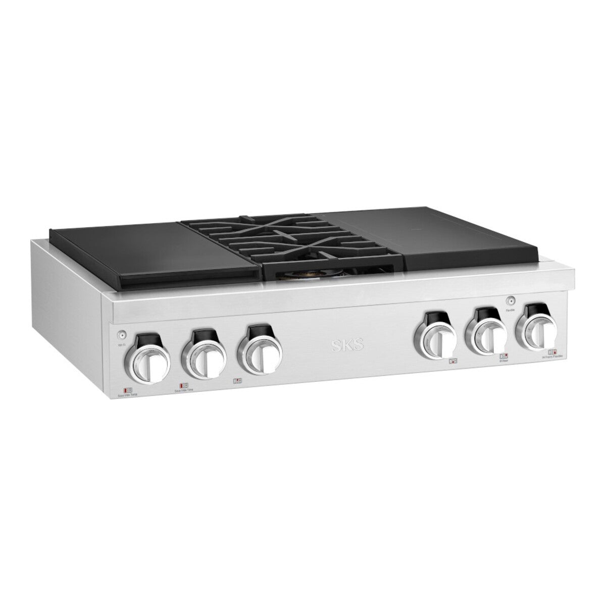 SKS SKSRT360SIS 36" Dual-Fuel Pro Rangetop with Sous Vide and Induction, Stainless Steel