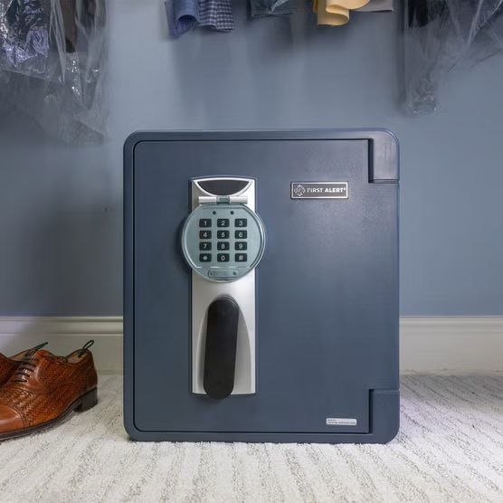 First Alert 0.94 cu. ft. Digital Ready-Seal Waterproof Fire Resistant Safe, Blue