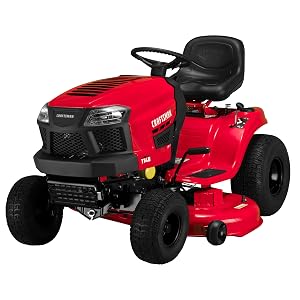 Craftsman 46" Automatic Gas Riding Lawn Mower with 18.5 HP* Briggs and Stratton Single-Cylinder Engine, Gas Lawn Tractor with Foot Pedal Control, Red
