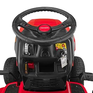 Craftsman 46" Automatic Gas Riding Lawn Mower with 18.5 HP* Briggs and Stratton Single-Cylinder Engine, Gas Lawn Tractor with Foot Pedal Control, Red