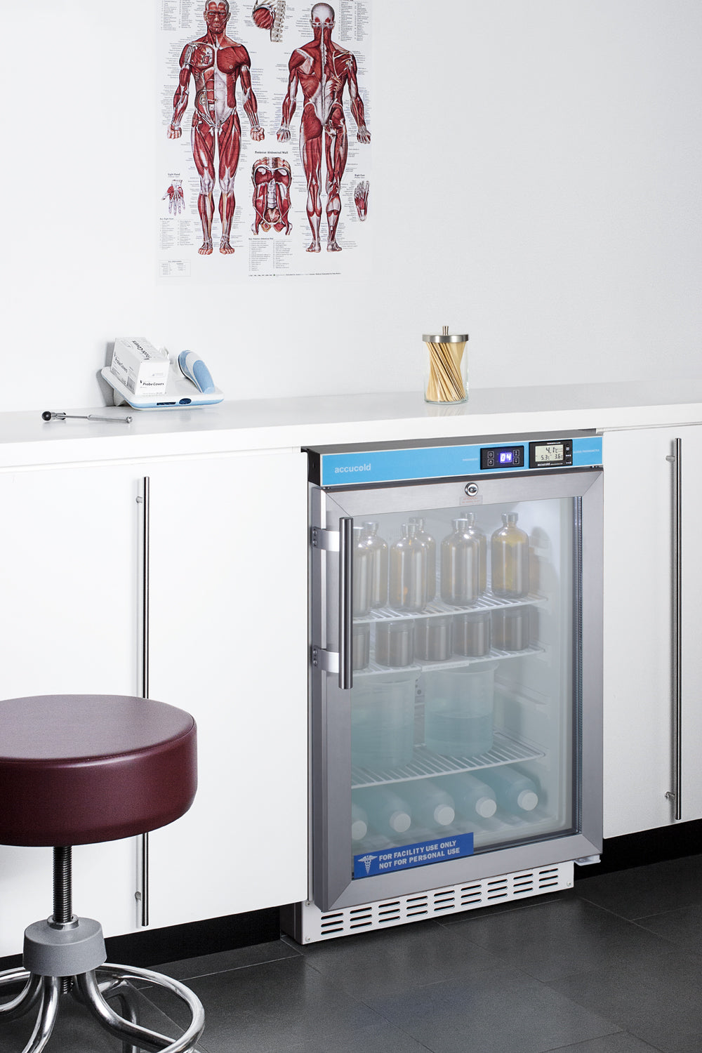 Summit ACR46GL 20" 2.65 cu. ft. Built-In Pharmacy All-Refrigerator, ADA Compliant, Glass/Stainless Steel