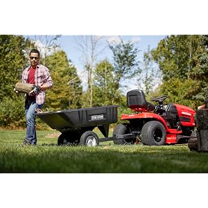 Craftsman 46" Automatic Gas Riding Lawn Mower with 18.5 HP* Briggs and Stratton Single-Cylinder Engine, Gas Lawn Tractor with Foot Pedal Control, Red
