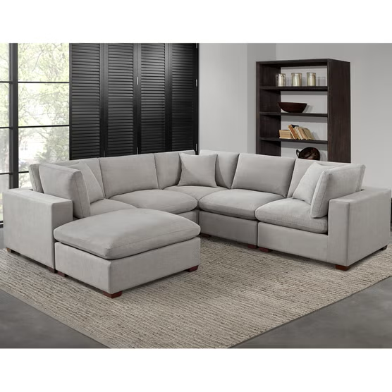 Thomasville Lowell 6-Piece Modular Fabric Sectional, White