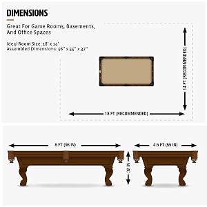 EastPoint Sports Dayton 96-Inch Pool Table, Beige