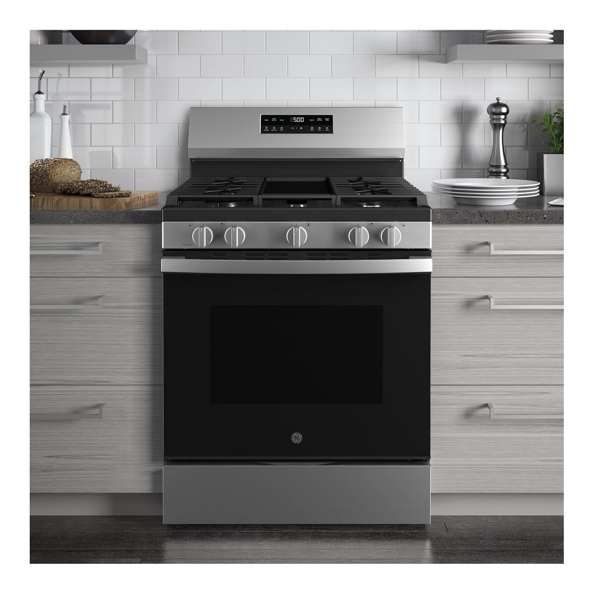 GE GGF500PVSS 30" 5.3 cu. ft. Free-Standing Gas Range with Crisp Mode, Stainless Steel