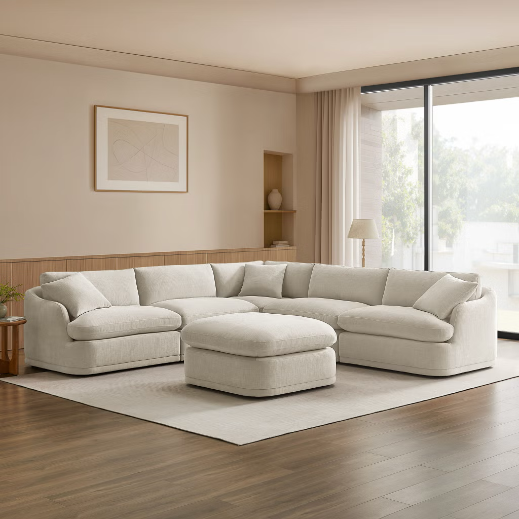 Aiden & Ivy Hartley 6-piece Fabric Modular Sectional, Beige