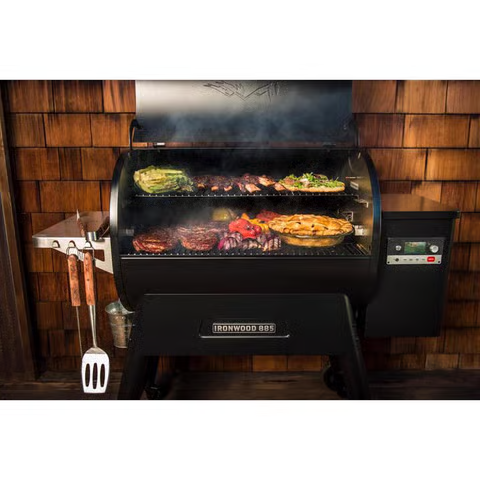 Traeger Ironwood 885 Wood Pellet WiFi Grill Smoker, Black