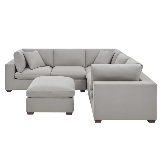 Thomasville Lowell 6-Piece Modular Fabric Sectional, White