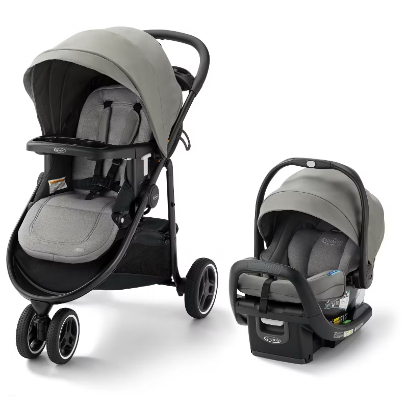 Graco Modes 3 Lite Platinum Travel System With Snugride Snugfit LX, Gray