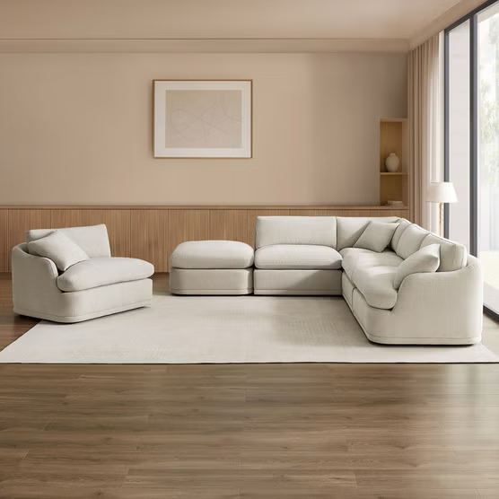 Aiden & Ivy Hartley 6-piece Fabric Modular Sectional, Beige