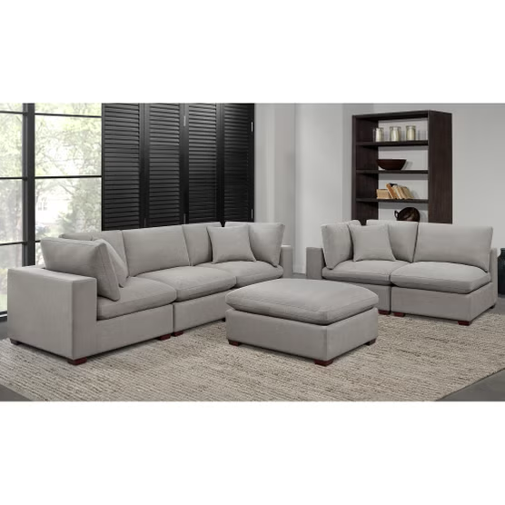 Thomasville Lowell 6-Piece Modular Fabric Sectional, White