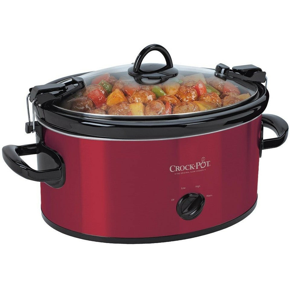 Crock-Pot 6 Qt Cook & Carry Slow Cooker with Lite Dipper, Red