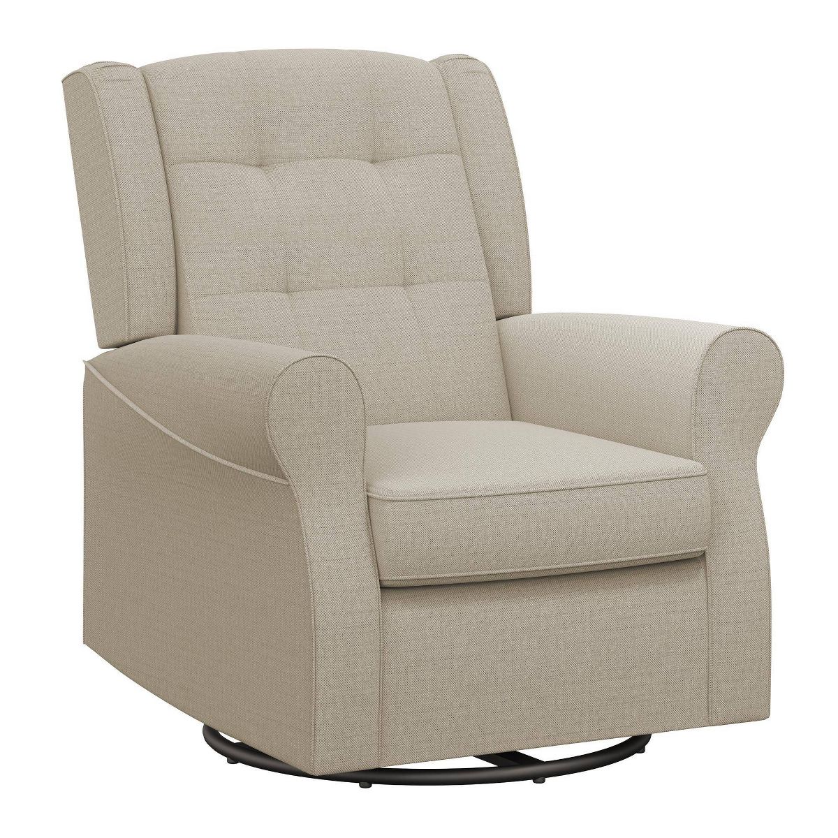 Baby Relax Eden Nursery Tufted Wingback Gliding Chair, Cream