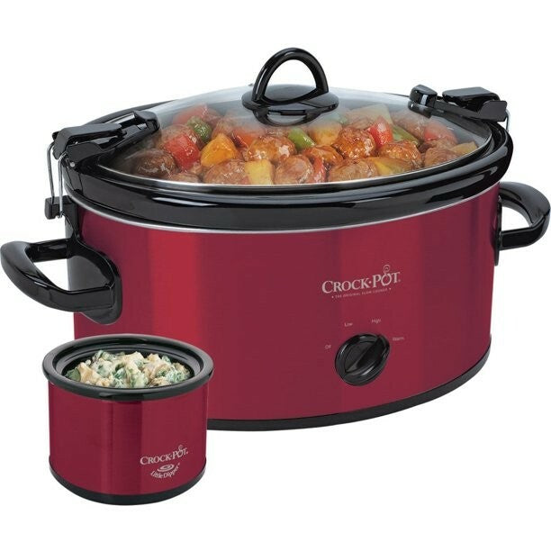 Crock-Pot 6 Qt Cook & Carry Slow Cooker with Lite Dipper, Red