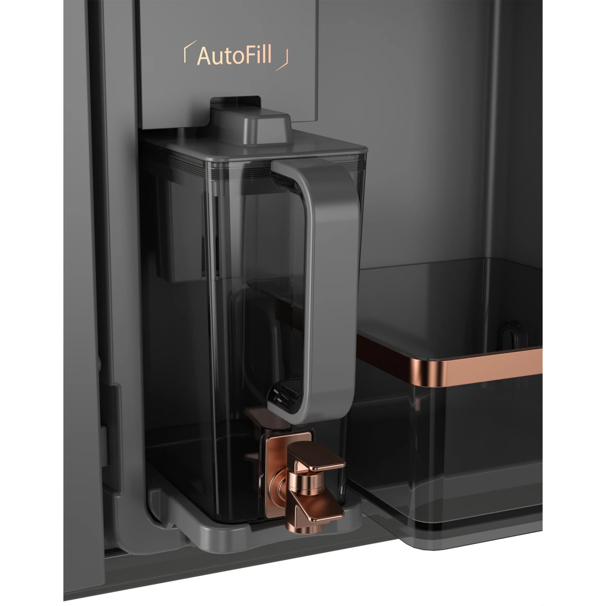 Cafe - CJE23DP4WW2 - 36 Inch Freestanding Counter-Depth 4-Door French Door Smart Refrigerator with 23.2 cu. ft. Total Capacity, and Dual-Dispense AutoFill Pitcher: Matte White with Brushed Bronze Handles