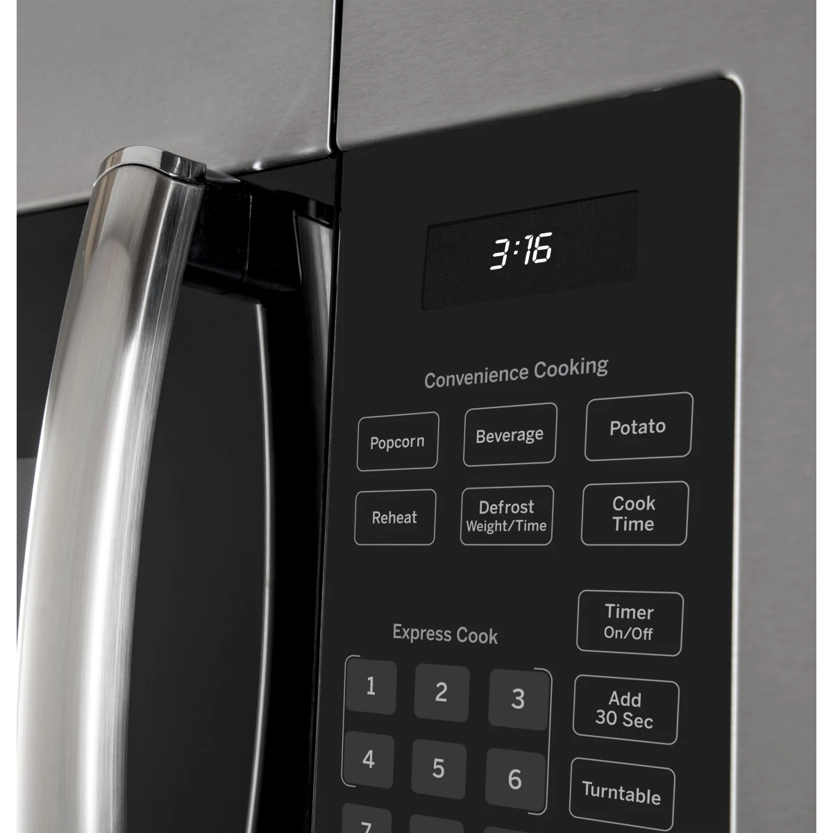 GE - JVM3160RFSS - 30 Inch Over-the-Range Microwave Oven with 1.6 cu. ft. Capacity, 300 CFM Exhaust Fan, 1,000 Cooking Watts, Auto and Time Defrost and Convenience Cooking Controls: Stainless Steel