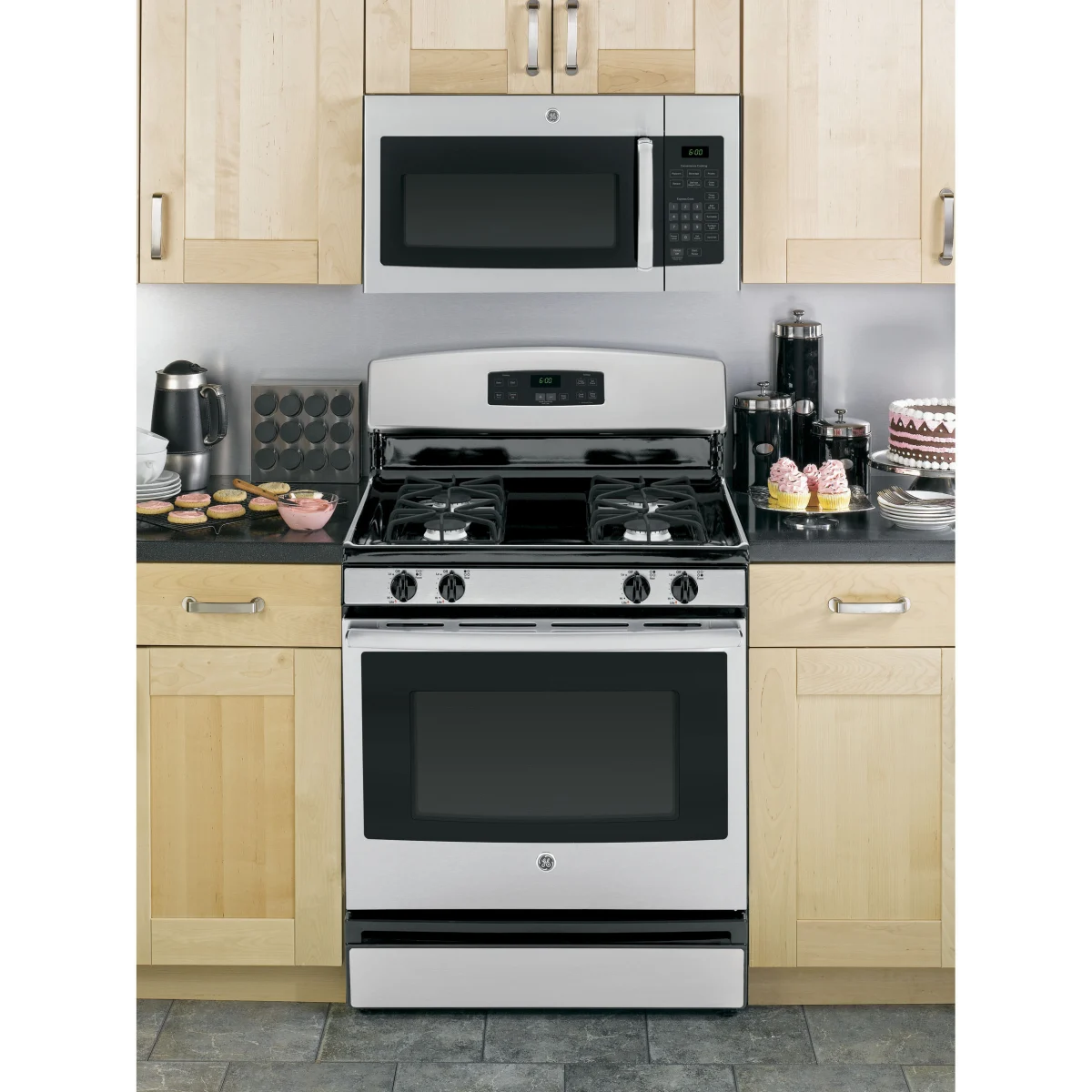 GE - JVM3160RFSS - 30 Inch Over-the-Range Microwave Oven with 1.6 cu. ft. Capacity, 300 CFM Exhaust Fan, 1,000 Cooking Watts, Auto and Time Defrost and Convenience Cooking Controls: Stainless Steel