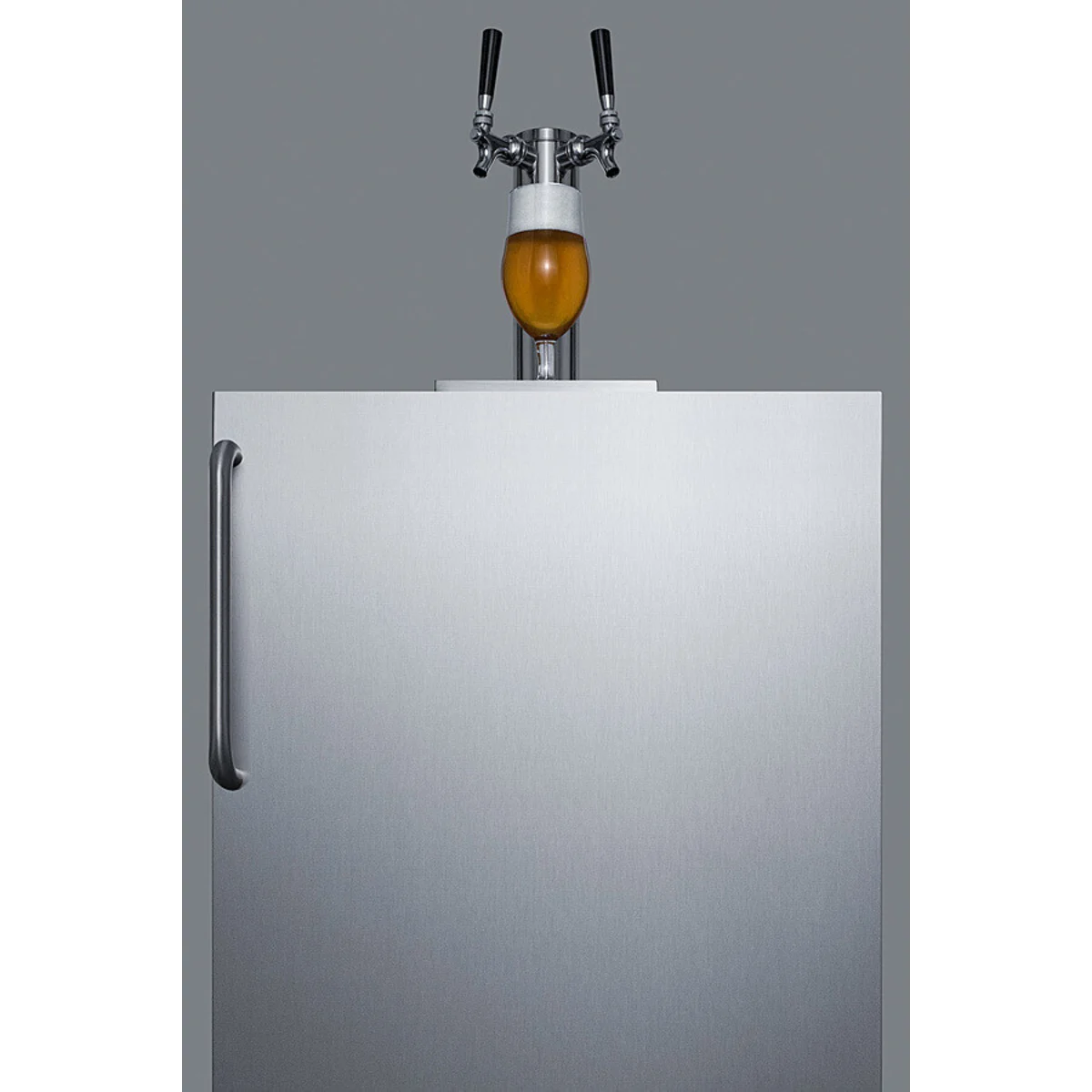 Summit Commercial Series - SBC58BLBICSSADA - 24 Inch Built-In Commercial Kegerator with 5.5 Cu. Ft. Capacity, Dual Tap System, Complete Tap Kit, Adjustable Thermostat, Interior Light, Stainless Steel Floor Cover, Automatic Defrost, CARB Compliant,
