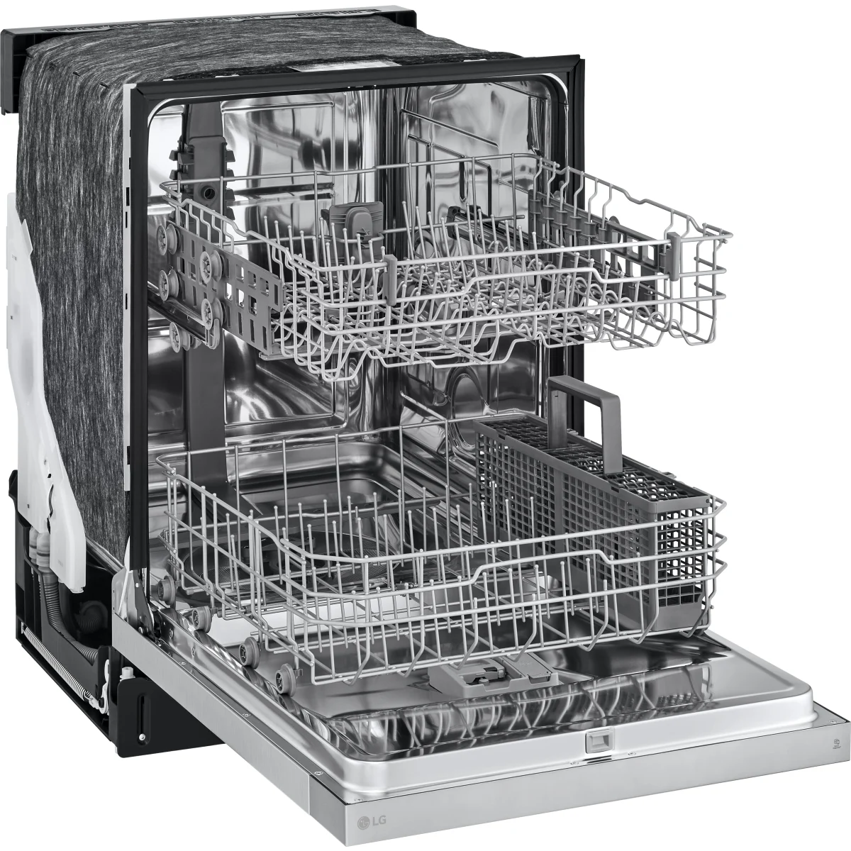 LG - LDFC2423V - 24 Inch Full Console Dishwasher with 15 Place Settings, 52 dBA, 5 Wash Cycles, Nylon Coated Racks, Dynamic Dry™, and ENERGY STAR® Qualified: Stainless Steel Look