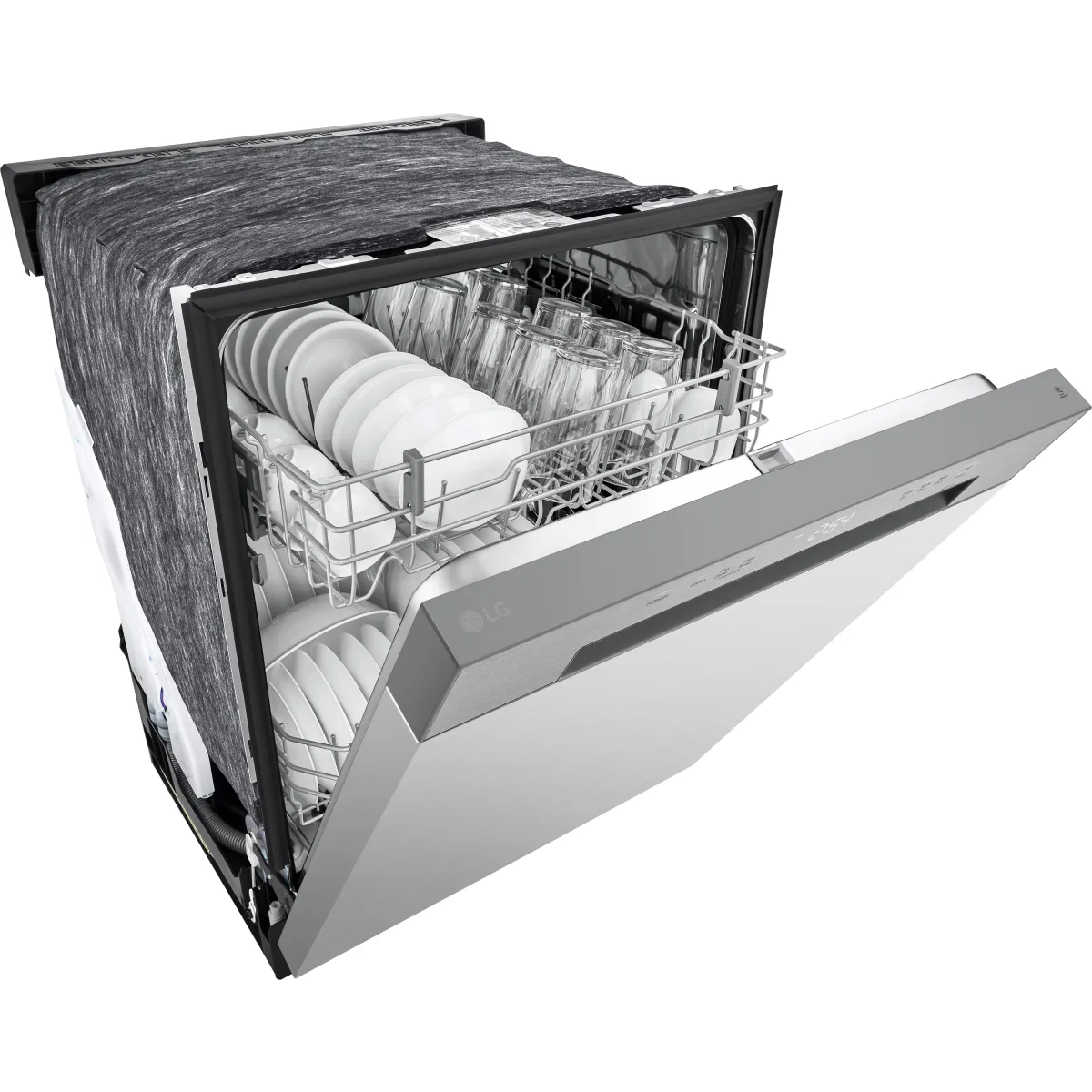 LG - LDFC2423V - 24 Inch Full Console Dishwasher with 15 Place Settings, 52 dBA, 5 Wash Cycles, Nylon Coated Racks, Dynamic Dry™, and ENERGY STAR® Qualified: Stainless Steel Look