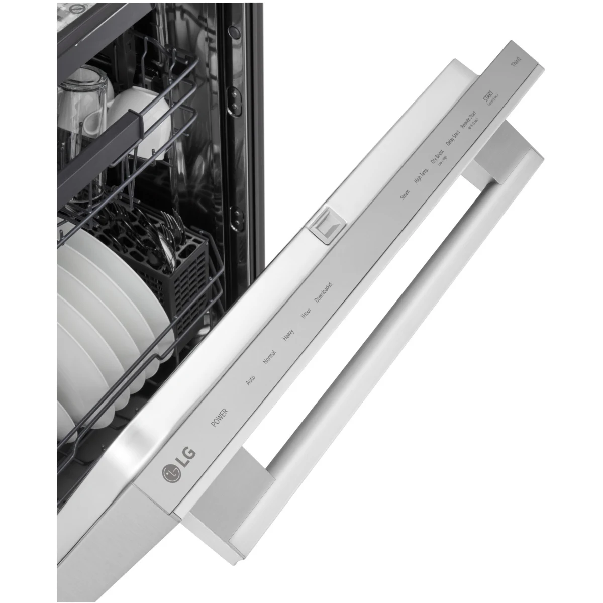 LG - LDNTM545S - 24 Inch Fully Integrated Smart Dishwasher with 16 Place Settings, 5 Wash Cycles, 6 Wash Options, 1-Hour Wash & Dry, QuadWash® Pro, Dynamic Heat Dry™, AutoVent Dry™, SteamAssist™, and ENERGY STAR® Qualified: PrintProof™ Stainless Steel