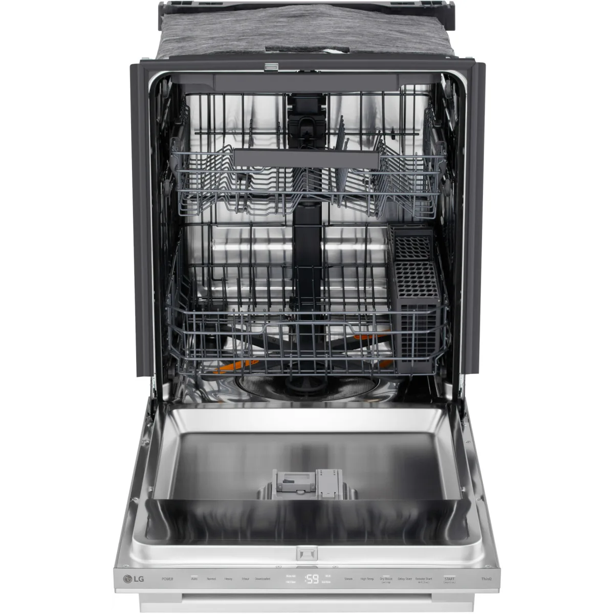 LG - LDNTM545S - 24 Inch Fully Integrated Smart Dishwasher with 16 Place Settings, 5 Wash Cycles, 6 Wash Options, 1-Hour Wash & Dry, QuadWash® Pro, Dynamic Heat Dry™, AutoVent Dry™, SteamAssist™, and ENERGY STAR® Qualified: PrintProof™ Stainless Steel