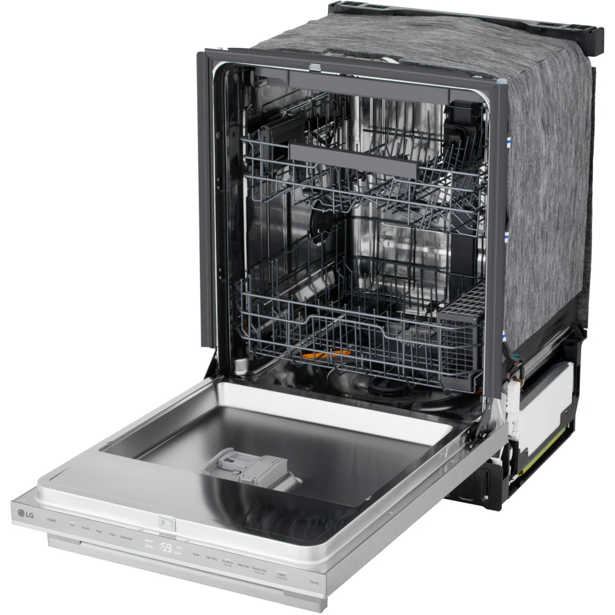 LG - LDNTM545S - 24 Inch Fully Integrated Smart Dishwasher with 16 Place Settings, 5 Wash Cycles, 6 Wash Options, 1-Hour Wash & Dry, QuadWash® Pro, Dynamic Heat Dry™, AutoVent Dry™, SteamAssist™, and ENERGY STAR® Qualified: PrintProof™ Stainless Steel