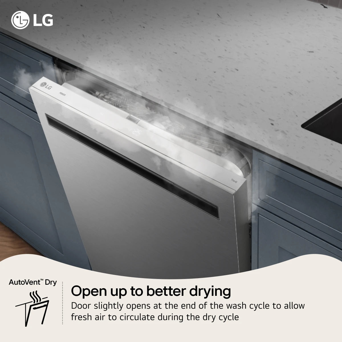 LG - LDNTM545S - 24 Inch Fully Integrated Smart Dishwasher with 16 Place Settings, 5 Wash Cycles, 6 Wash Options, 1-Hour Wash & Dry, QuadWash® Pro, Dynamic Heat Dry™, AutoVent Dry™, SteamAssist™, and ENERGY STAR® Qualified: PrintProof™ Stainless Steel