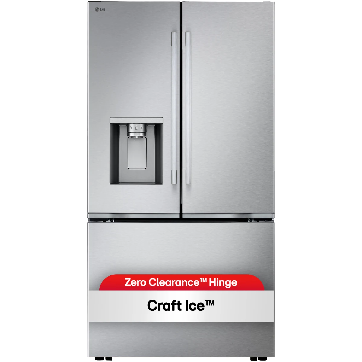 LG -  LF24Z6530S - 36 Inch Counter-Depth MAX™ Freestanding French Door Smart Refrigerator with 23.7 cu.ft. Capacity, Zero Clearance™ Hinge System, Dual Ice Makers, Tall Ice & Water Dispenser, Ice Plus™, ENERGY STAR® Qualified, and ADA Compliant