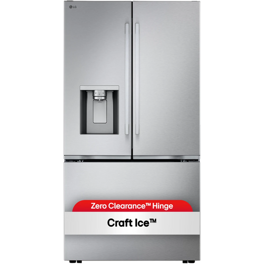 LG -  LF24Z6530S - 36 Inch Counter-Depth MAX™ Freestanding French Door Smart Refrigerator with 23.7 cu.ft. Capacity, Zero Clearance™ Hinge System, Dual Ice Makers, Tall Ice & Water Dispenser, Ice Plus™, ENERGY STAR® Qualified, and ADA Compliant