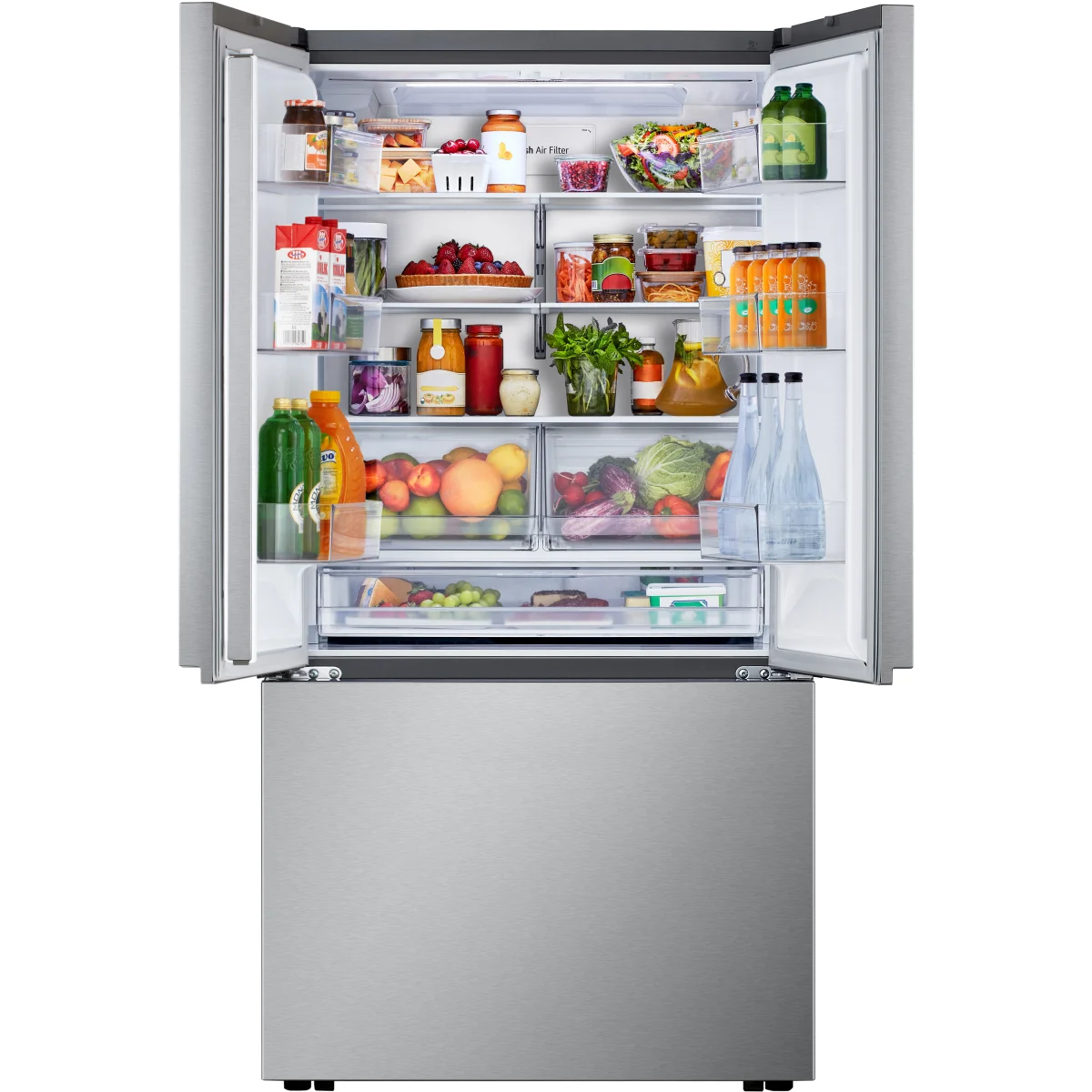 LG - LF25Z6211S - 36 Inch Smart French Door Refrigerator with 25 cu. ft. Capacity, Slim IcePlus™ Icemaker, Wi-Fi Enabled, ThinQ, Glide N' Serve® Drawer, 6 Door Bins, Crispers, ADA Compliant, and ENERGY STAR® Qualified