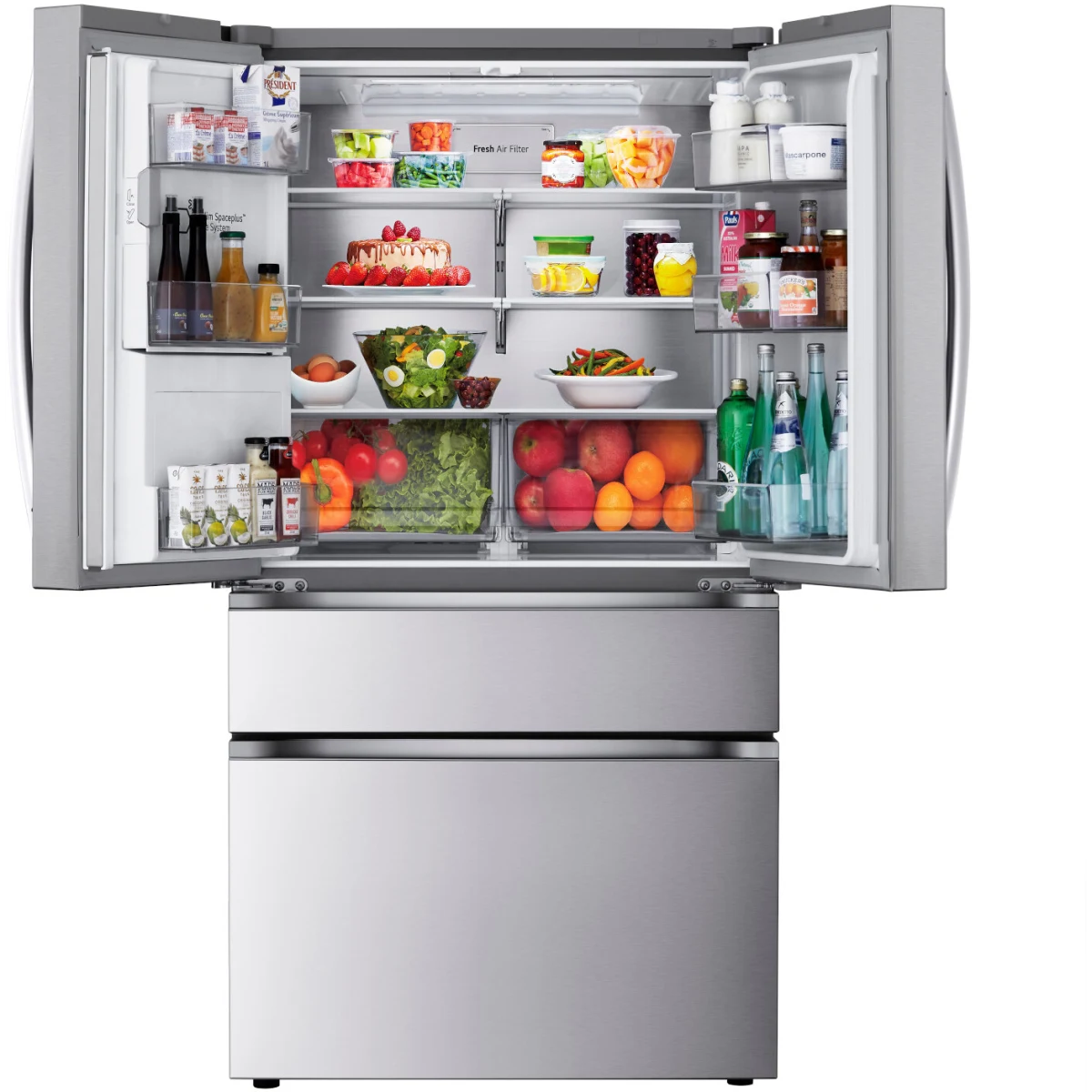 LG - LF29H8330S - 36 Inch Smart 4-Door French Door Refrigerator with 29 Cu. Ft. Capacity, Full-Convert Drawer™, Dual Ice Maker, Linear Cooling™, SmartDiagnosis™, 6 Door Bins, ADA Compliant, and ENERGY STAR® Qualified: PrintProof™ Stainless Steel