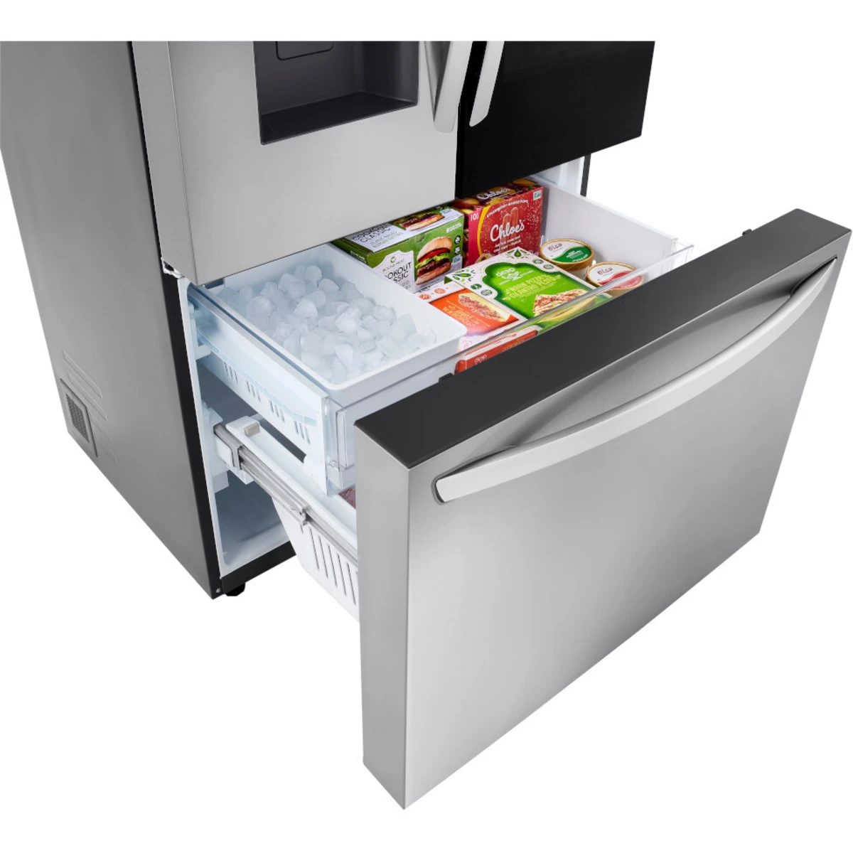 LG - LRFOC2606S - 36 Inch Counter-Depth MAX™ Smart French Door Refrigerator with Extra Large 26 cu. ft. Total Capacity, WiFi, Edge-to-Edge InstaView® Design, ThinQ®, Slim SpacePlus® Ice System, Dual Ice Makers, Door Cooling+, Sabbath Mode,