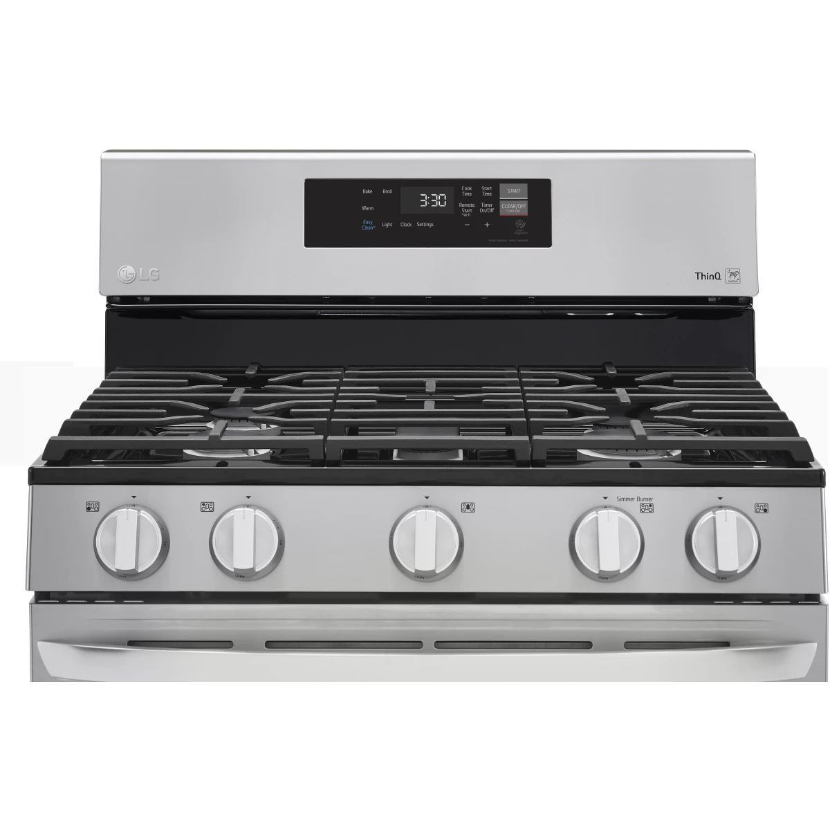 LG - LRGL5821S - 30 Inch Gas Smart Range with 5 Sealed Burners, 5.8 Cu. Ft. Oven Capacity, Storage Drawer, EasyClean®, Wi-Fi, ThinQ®, SmartDiagnosis™, Proactive Customer Care, SuperBoil™, Warming Zone, and Sabbath Mode
