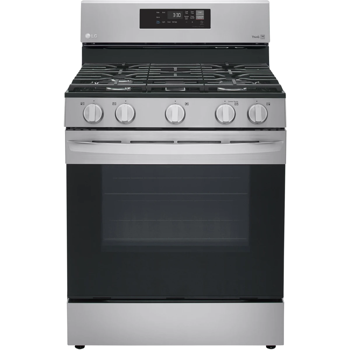 LG - LRGL5821S - 30 Inch Gas Smart Range with 5 Sealed Burners, 5.8 Cu. Ft. Oven Capacity, Storage Drawer, EasyClean®, Wi-Fi, ThinQ®, SmartDiagnosis™, Proactive Customer Care, SuperBoil™, Warming Zone, and Sabbath Mode