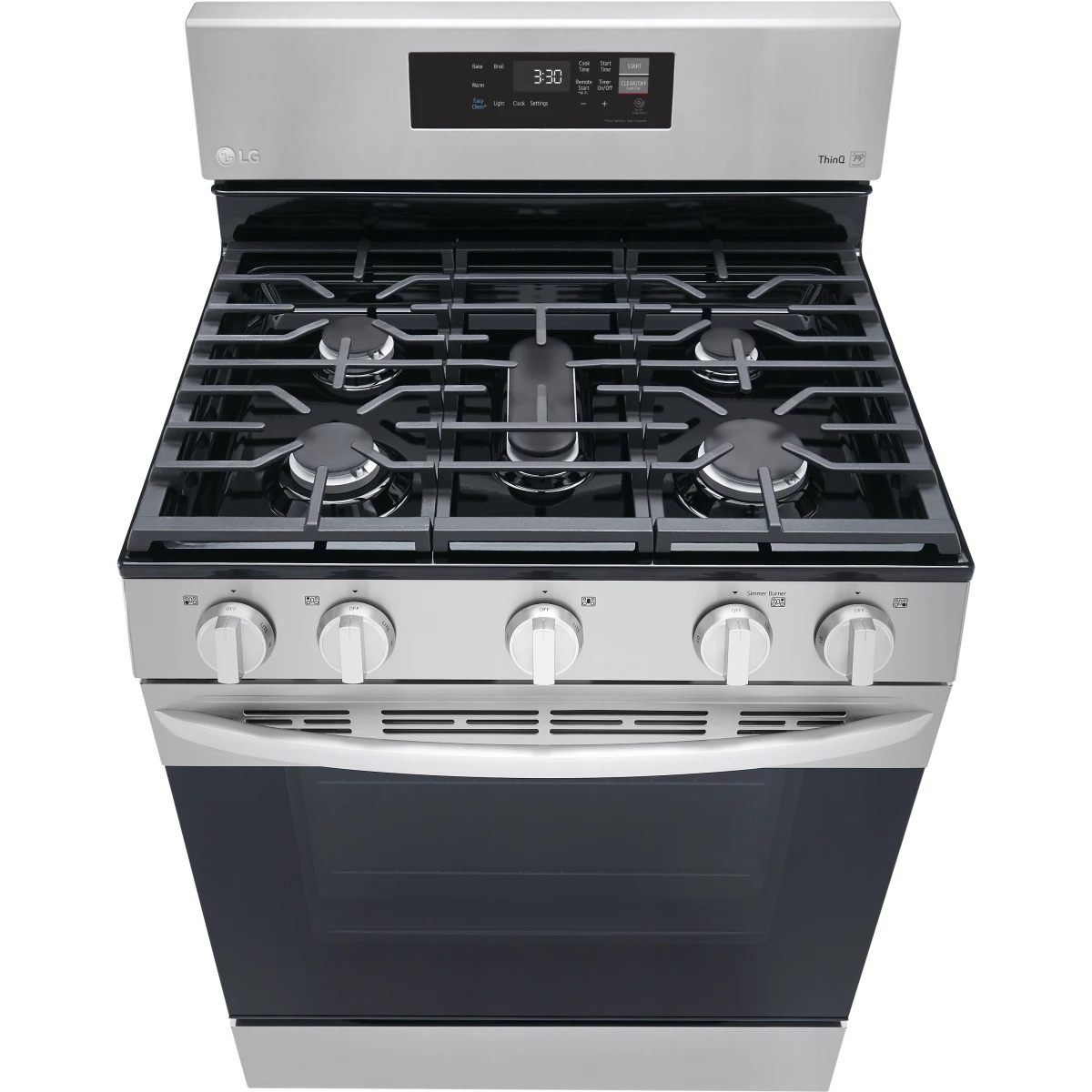 LG - LRGL5821S - 30 Inch Gas Smart Range with 5 Sealed Burners, 5.8 Cu. Ft. Oven Capacity, Storage Drawer, EasyClean®, Wi-Fi, ThinQ®, SmartDiagnosis™, Proactive Customer Care, SuperBoil™, Warming Zone, and Sabbath Mode