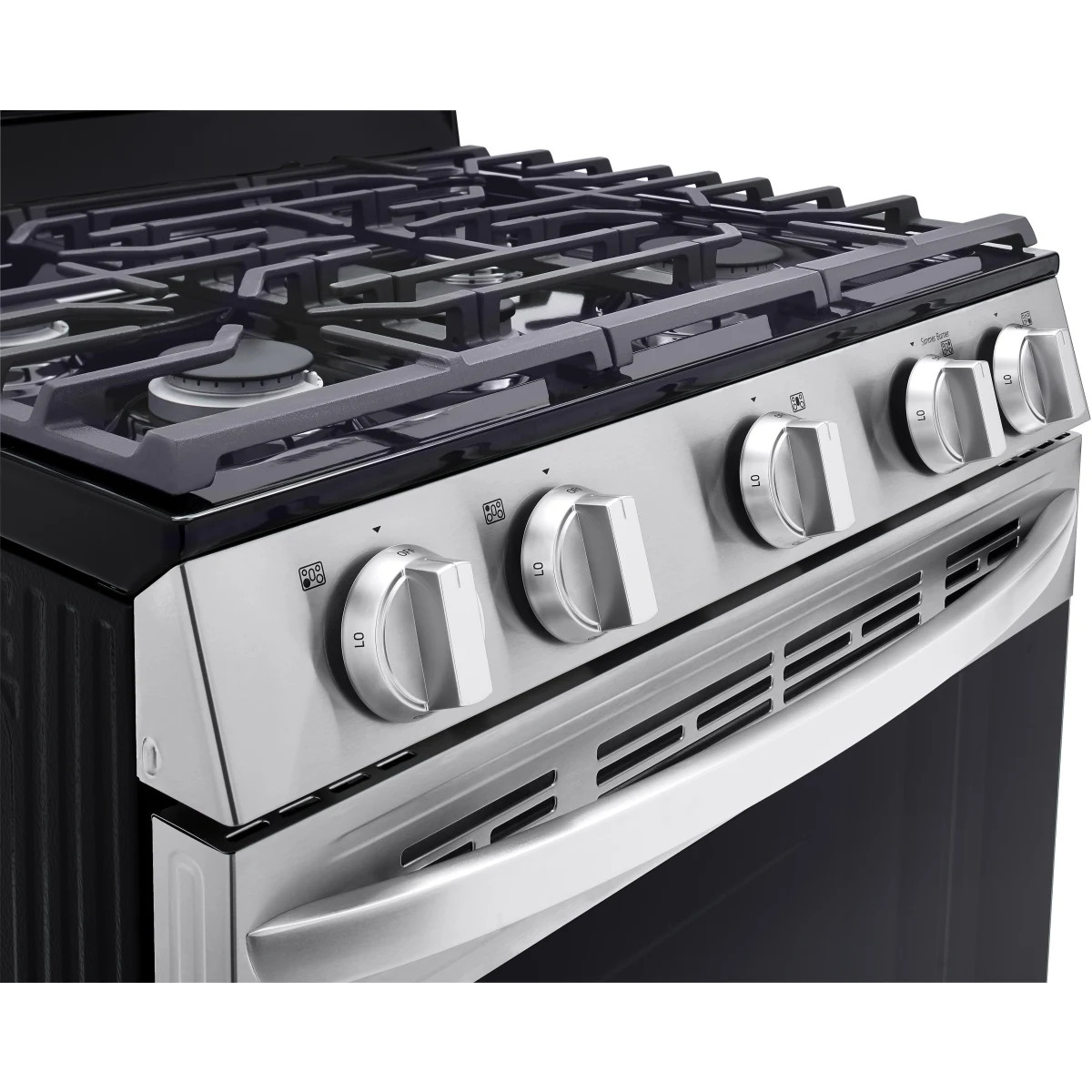LG - LRGL5821S - 30 Inch Gas Smart Range with 5 Sealed Burners, 5.8 Cu. Ft. Oven Capacity, Storage Drawer, EasyClean®, Wi-Fi, ThinQ®, SmartDiagnosis™, Proactive Customer Care, SuperBoil™, Warming Zone, and Sabbath Mode