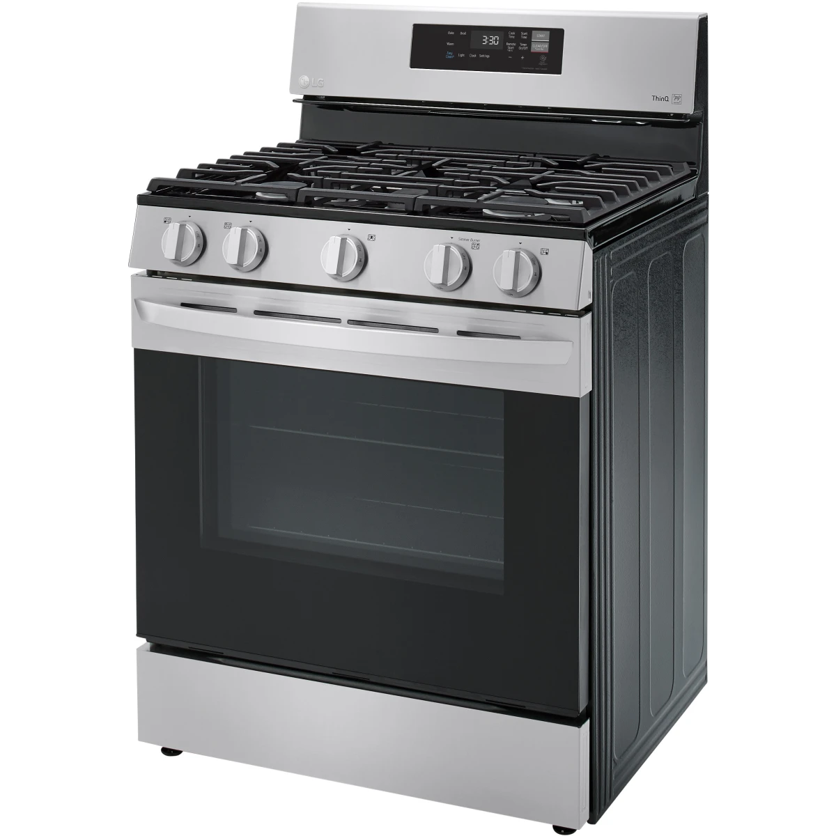 LG - LRGL5821S - 30 Inch Gas Smart Range with 5 Sealed Burners, 5.8 Cu. Ft. Oven Capacity, Storage Drawer, EasyClean®, Wi-Fi, ThinQ®, SmartDiagnosis™, Proactive Customer Care, SuperBoil™, Warming Zone, and Sabbath Mode