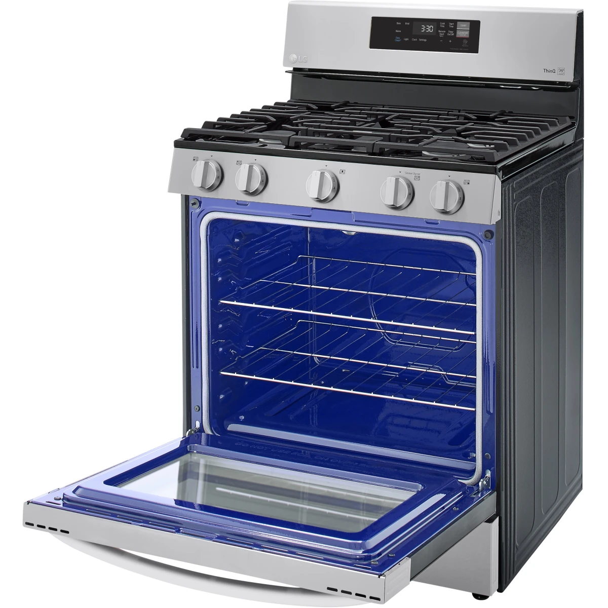 LG - LRGL5821S - 30 Inch Gas Smart Range with 5 Sealed Burners, 5.8 Cu. Ft. Oven Capacity, Storage Drawer, EasyClean®, Wi-Fi, ThinQ®, SmartDiagnosis™, Proactive Customer Care, SuperBoil™, Warming Zone, and Sabbath Mode