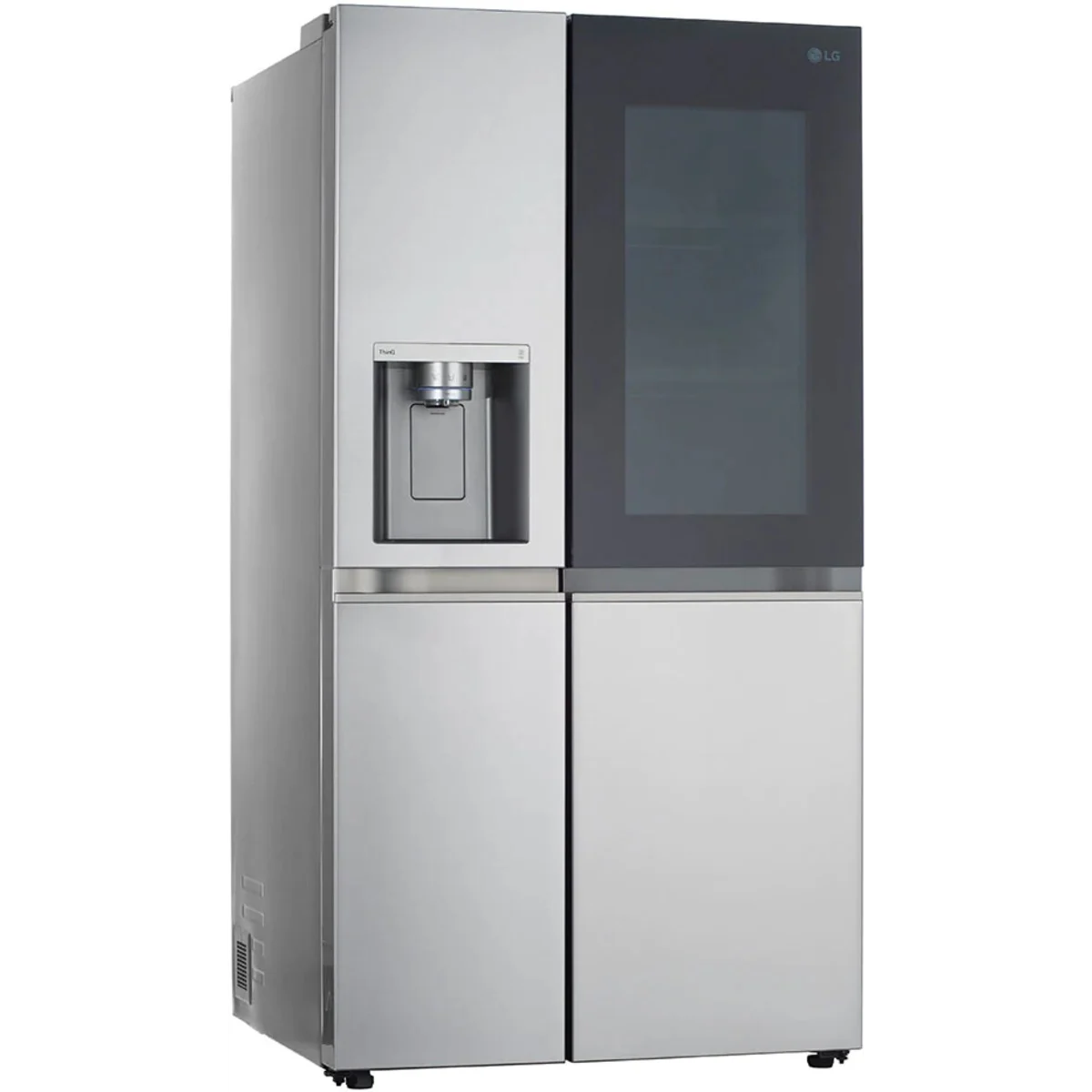 LG - LRSOS2706S - 36 Inch Freestanding Side by Side Smart Refrigerator with 27.1 Cu. Ft. Total Capacity, Edge-to-Edge InstaView®, Dual Ice Maker, UVnano™ Dispenser, Cool Guard Panel, ADA Compliant, and ENERGY STAR® Certified: PrintProof™ Stainless Steel
