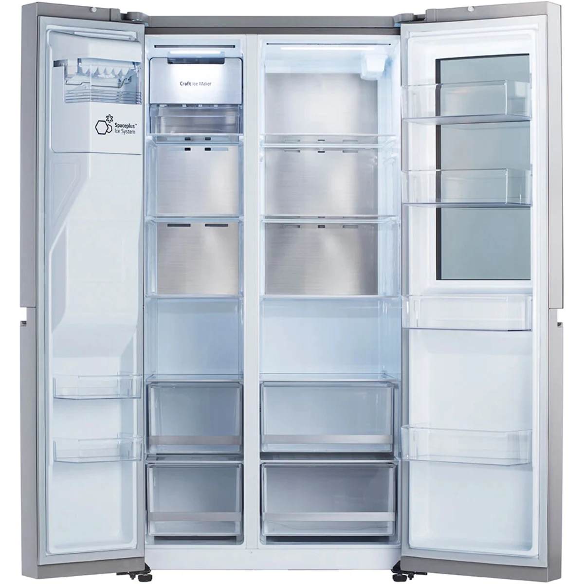 LG - LRSOS2706S - 36 Inch Freestanding Side by Side Smart Refrigerator with 27.1 Cu. Ft. Total Capacity, Edge-to-Edge InstaView®, Dual Ice Maker, UVnano™ Dispenser, Cool Guard Panel, ADA Compliant, and ENERGY STAR® Certified: PrintProof™ Stainless Steel
