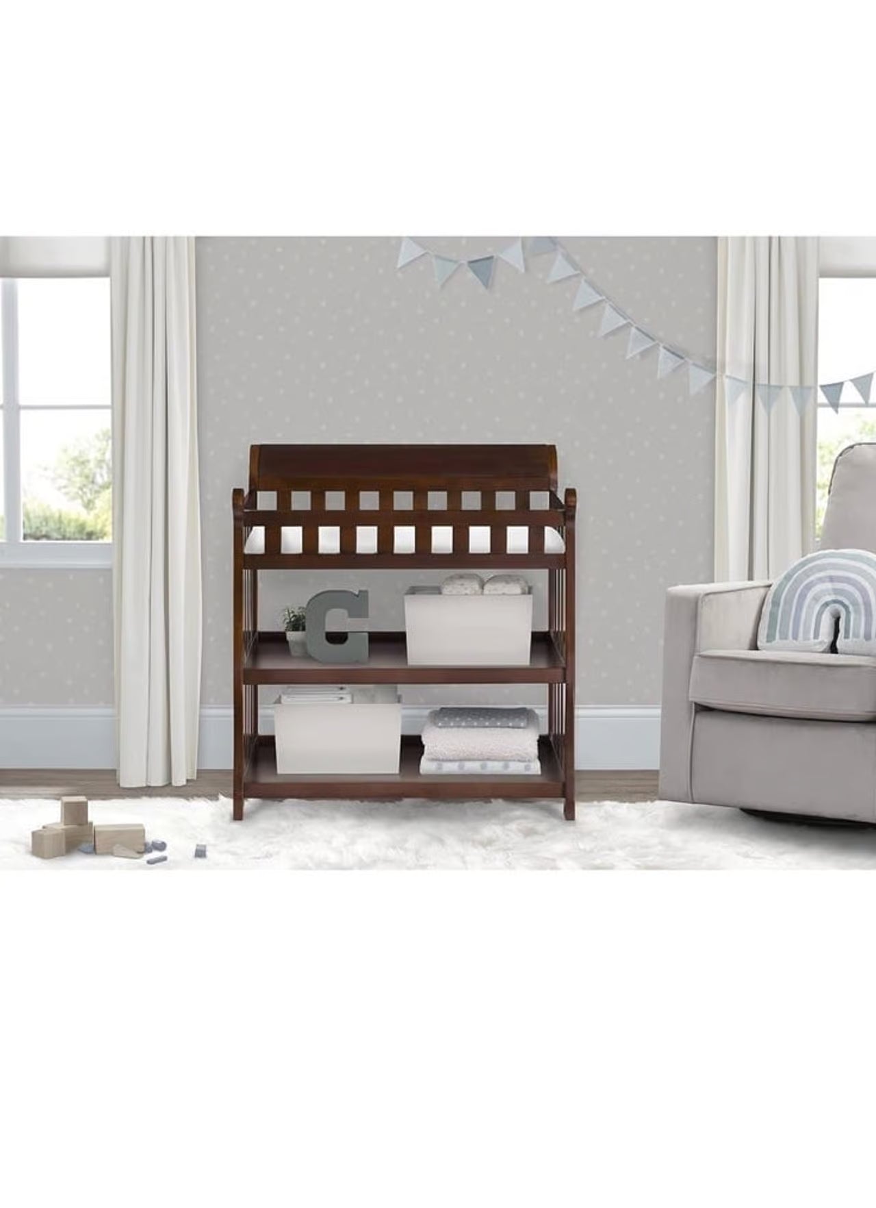 Delta Children Eclipse Changing Table, Black Cherry