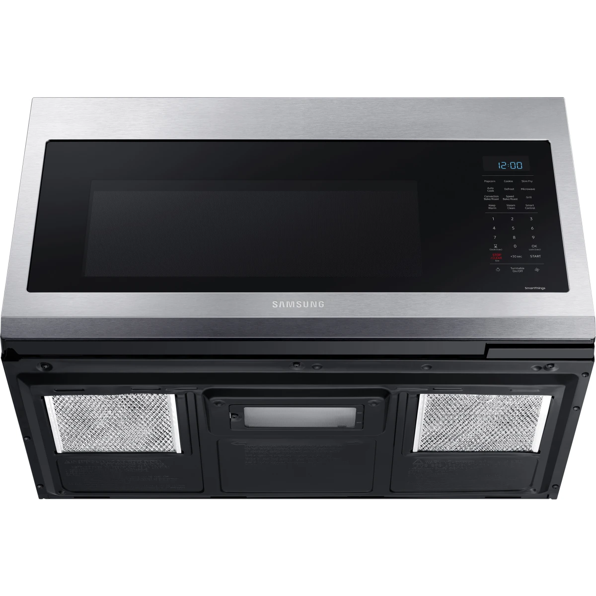 Samsung - MC17T8000CS 30 Inch Over the Range Convection Smart Microwave with 1.7 Cu. Ft. Capacity, 3-Speed 300 CFM Ventilation, Slim Fry™, Auto Cook/Defrost, Steam Clean, and WiFi: Fingerprint Resistant Stainless Steel